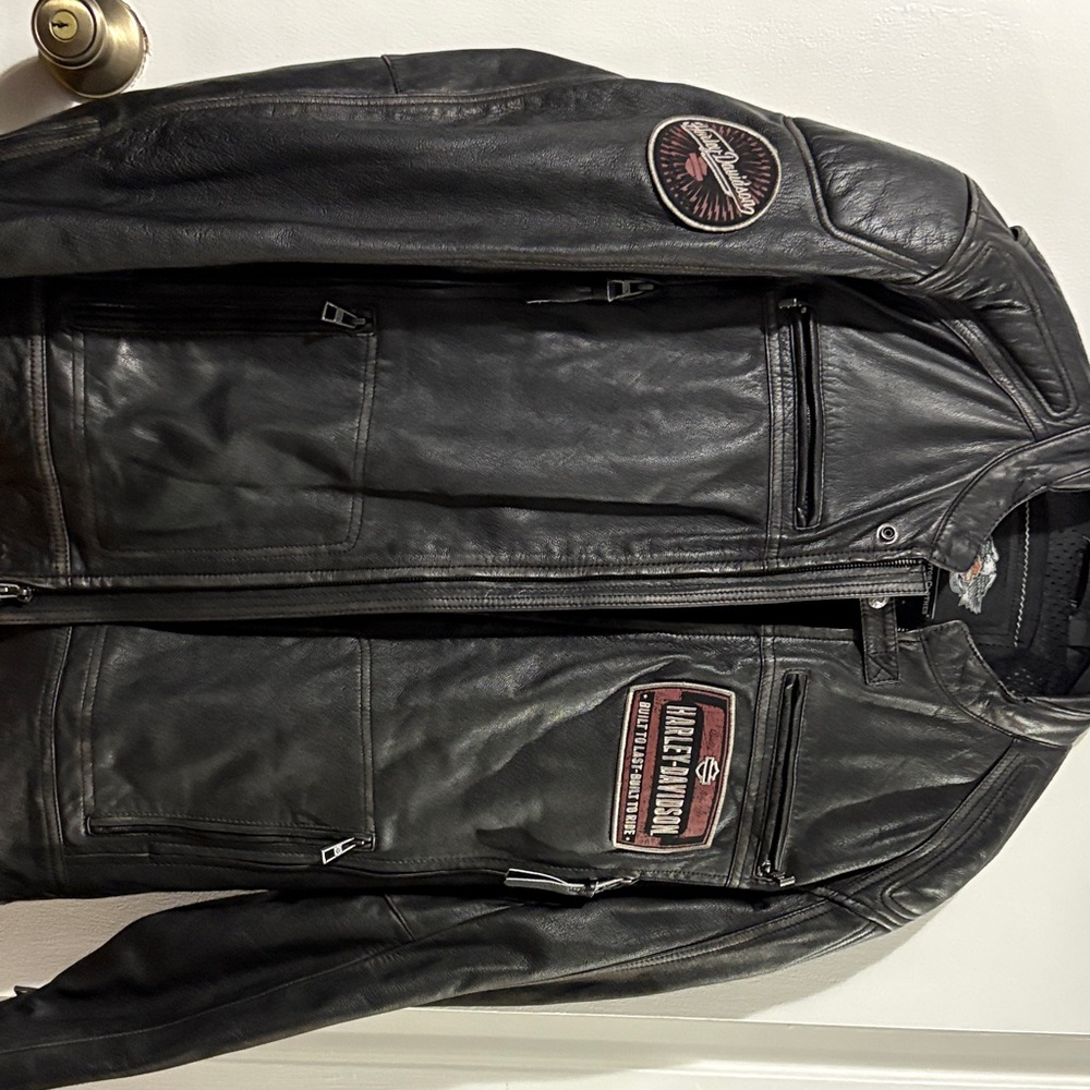 Harley-Davidson Black Leather Bomber Jacket